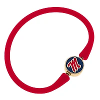 Women' CANVAS Style Ole Miss Rebels Enamel Silicone Bali Bracelet