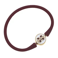 Women' CANVAS Style Mississippi State Bulldogs Enamel Silicone Bali Bracelet
