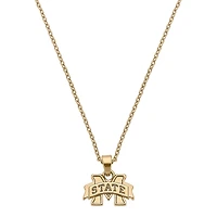 Women's CANVAS Style Mississippi State Bulldogs Gold Plated Pendant Necklace