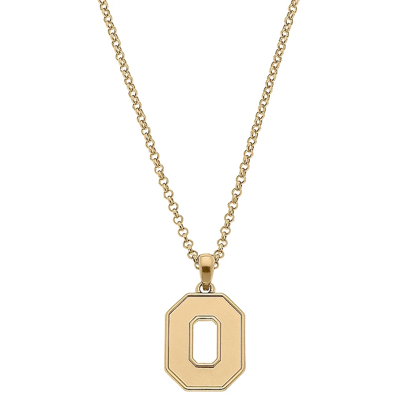Women's CANVAS Style Ohio State Buckeyes Gold Plated Pendant Necklace