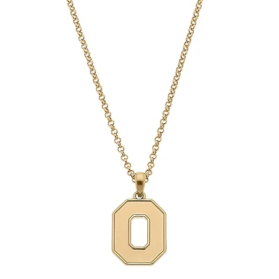 Women's CANVAS Style Ohio State Buckeyes Gold Plated Pendant Necklace