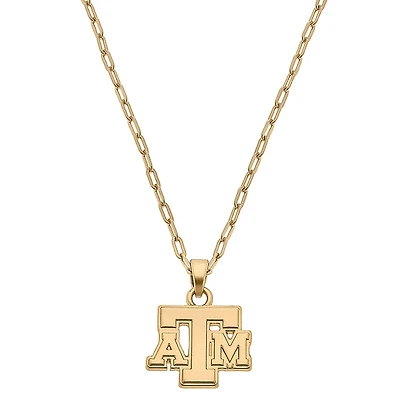 Women's CANVAS Style Texas A&M Aggies Gold Plated Pendant Necklace