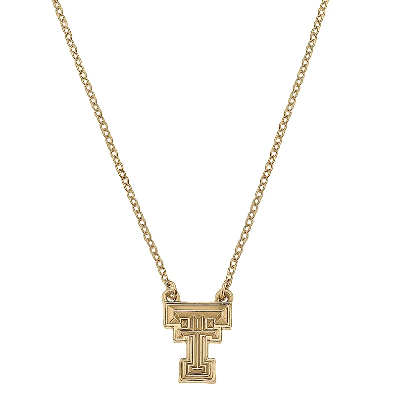 Women's CANVAS Style Texas Tech Red Raiders Gold Plated Pendant Necklace