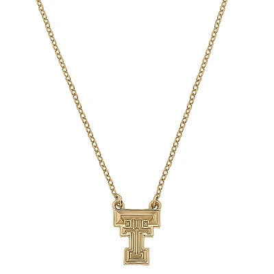 Women's CANVAS Style Texas Tech Red Raiders Gold Plated Pendant Necklace