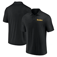 Men's Fanatics  Black Pittsburgh Steelers Push Back Polo