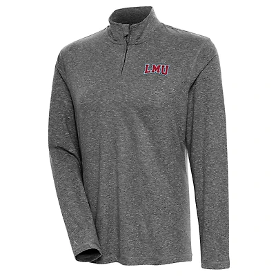 Women's Antigua  Heather Black Loyola Marymount Lions Confront Quarter-Zip Pullover Top
