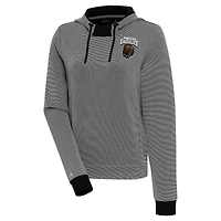 Women's Antigua  Black/White Montana Grizzlies Axe Bunker Tri-Blend Pullover Hoodie