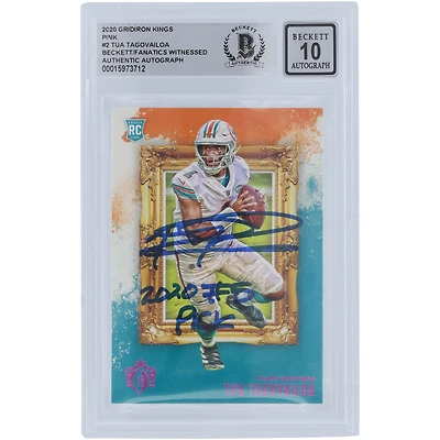 Tua Tagovailoa Miami Dolphins Autographed 2020 Panini Gridiron Kings Pink #GK-2 Beckett Fanatics Witnessed Authenticated 10 Rookie Card with "2020 #5 Pick" Inscription
