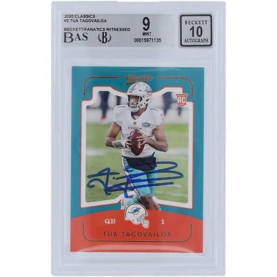 Tua Tagovailoa Miami Dolphins Autographed 2020 Panini Classics #CL-2 Beckett Fanatics Witnessed Authenticated 9/10 Rookie Card