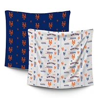 Infant Pegasus  New York Mets 47" x 47" Home & Away Two-Piece Muslin Blanket Set