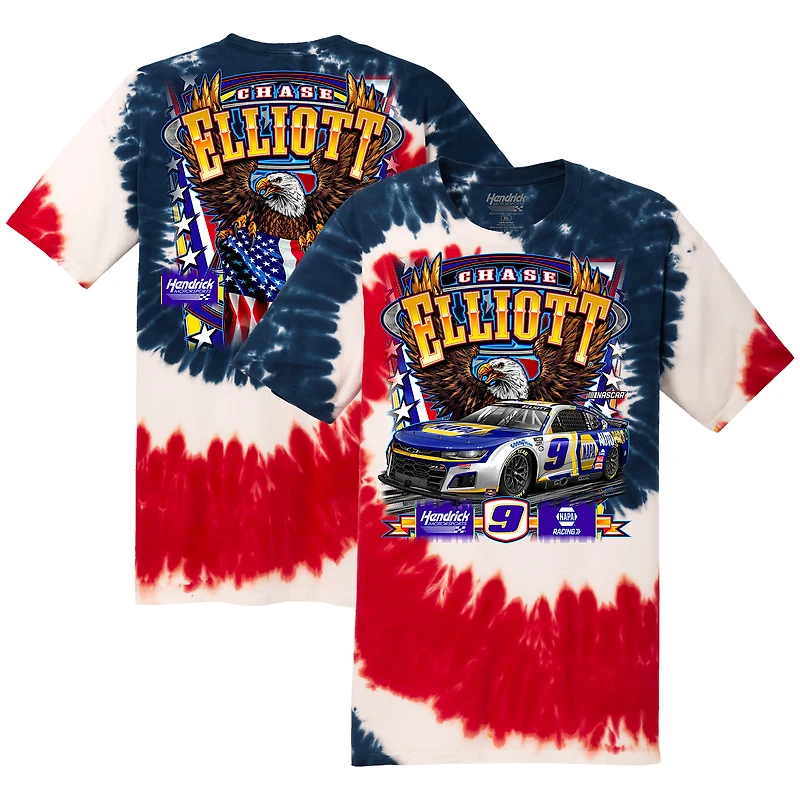 Men's Hendrick Motorsports Team Collection Red, White and Blue Chase Elliott NAPA Tie Dye T-Shirt