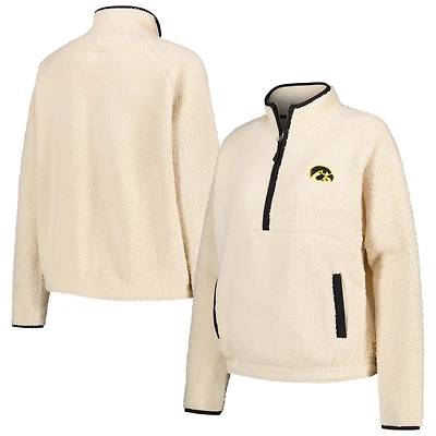 Women's Natural Iowa Hawkeyes Everest Half-Zip Sweatshirt