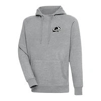 Men's Antigua  Heather Gray Colorado Avalanche Metallic Logo Victory Pullover Hoodie