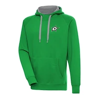 Men's Antigua  Kelly Green Dallas Stars Metallic Logo Victory Pullover Hoodie