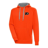Men's Antigua  Orange Philadelphia Flyers Metallic Logo Victory Pullover Hoodie