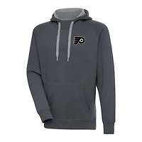 Men's Antigua  Charcoal Philadelphia Flyers Metallic Logo Victory Pullover Hoodie
