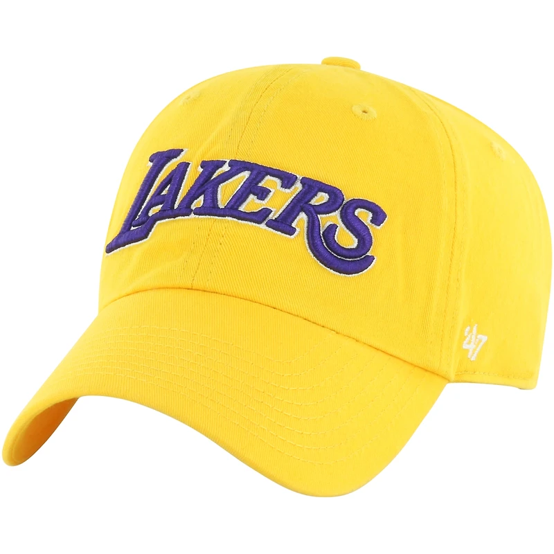 Men's '47 Gold Los Angeles Lakers Core Wordmark Clean Up Adjustable Hat