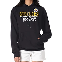 Women's G-III 4Her by Carl Banks  Black Pittsburgh Steelers Graphic Fleece Pullover Hoodie