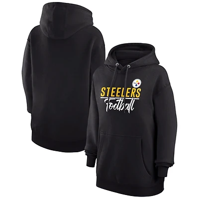 Women's G-III 4Her by Carl Banks  Black Pittsburgh Steelers Graphic Fleece Pullover Hoodie
