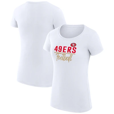 Women's G-III 4Her by Carl Banks  White San Francisco 49ers Team Graphic Fitted T-Shirt
