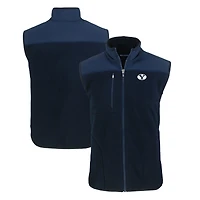 Men's Cutter & Buck  Navy BYU Cougars Cascade Eco Sherpa Fleece Full-Zip Vest