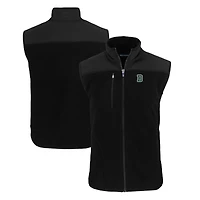 Men's Cutter & Buck  Black Dartmouth Big Green Cascade Eco Sherpa Fleece Full-Zip Vest