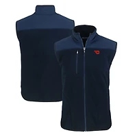 Men's Cutter & Buck  Navy Dayton Flyers Cascade Eco Sherpa Fleece Full-Zip Vest