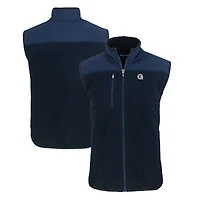 Men's Cutter & Buck  Navy Georgetown Hoyas Cascade Eco Sherpa Fleece Full-Zip Vest