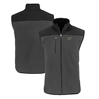 Men's Cutter & Buck  Gray Purdue Boilermakers Cascade Eco Sherpa Fleece Full-Zip Vest