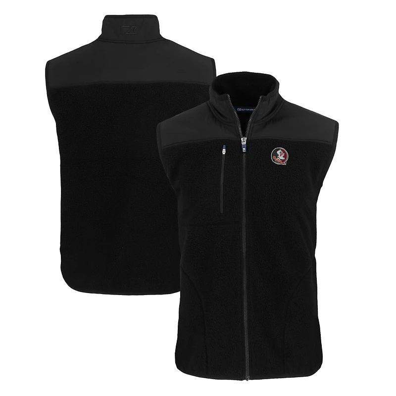 Men's Cutter & Buck Florida State Seminoles Cascade Eco Sherpa Fleece Full-Zip Vest