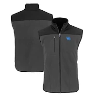 Men's Cutter & Buck  Gray Kentucky Wildcats Cascade Eco Sherpa Fleece Full-Zip Vest
