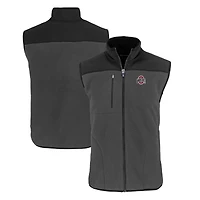 Men's Cutter & Buck  Gray Ohio State Buckeyes Primary Logo Cascade Eco Sherpa Fleece Full-Zip Vest