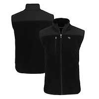 Men's Cutter & Buck  Black Wake Forest Demon Deacons Cascade Eco Sherpa Fleece Full-Zip Vest