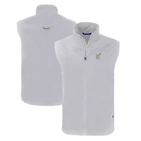Men's Cutter & Buck  Gray Navy Midshipmen Charter Eco Recycled Full-Zip Vest