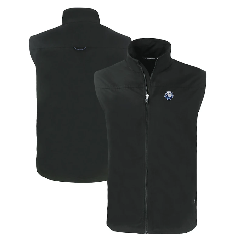 Men's Cutter & Buck Black Citadel Bulldogs Charter Eco Recycled Full-Zip Vest