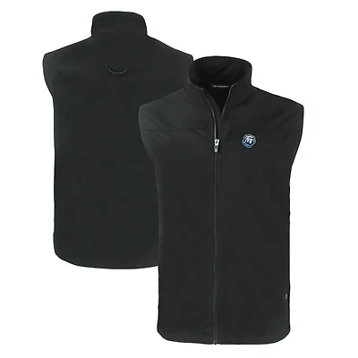Men's Cutter & Buck  Black Citadel Bulldogs Charter Eco Recycled Full-Zip Vest