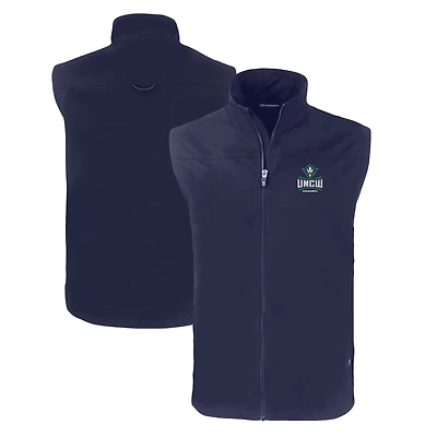 Men's Cutter & Buck  Navy UNC Wilmington Seahawks Charter Eco Recycled Full-Zip Vest