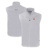 Men's Cutter & Buck  Gray Clemson Tigers Charter Eco Recycled Full-Zip Vest