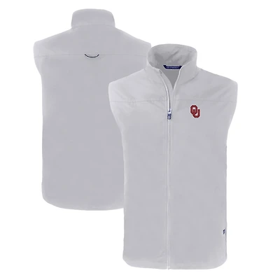 Men's Cutter & Buck  Gray Oklahoma Sooners Charter Eco Recycled Full-Zip Vest