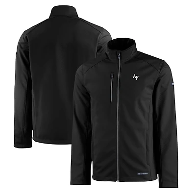 Men's Cutter & Buck  Black Air Force Falcons Evoke Eco Softshell Recycled Full-Zip Jacket