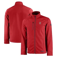 Men's Cutter & Buck  Cardinal Stanford Cardinal Evoke Eco Softshell Recycled Full-Zip Jacket