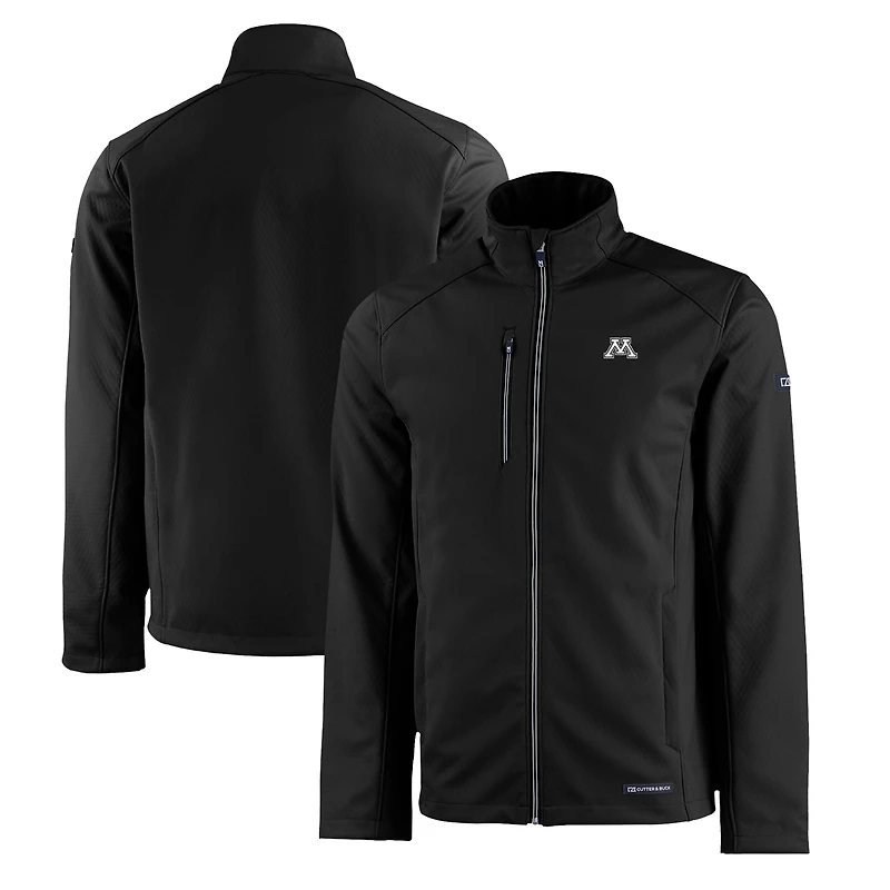Men's Cutter & Buck  Black Minnesota Golden Gophers Evoke Eco Softshell Recycled Full-Zip Jacket