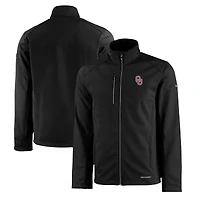 Men's Cutter & Buck  Black Oklahoma Sooners Evoke Eco Softshell Recycled Full-Zip Jacket