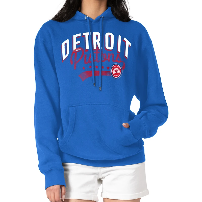 Women's G-III 4Her by Carl Banks Blue Detroit Pistons Filigree Logo Pullover Hoodie