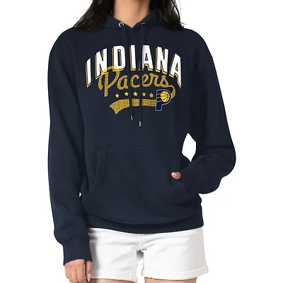 Women's G-III 4Her by Carl Banks Navy Indiana Pacers Filigree Logo Pullover Hoodie