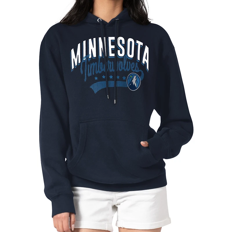 Women's G-III 4Her by Carl Banks Navy Minnesota Timberwolves Filigree Logo Pullover Hoodie