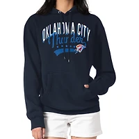 Women's G-III 4Her by Carl Banks  Navy Oklahoma City Thunder Filigree Logo Pullover Hoodie