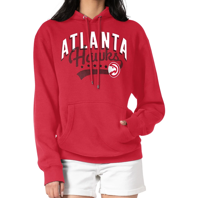Women's G-III 4Her by Carl Banks  Red Atlanta Hawks Filigree Logo Pullover Hoodie