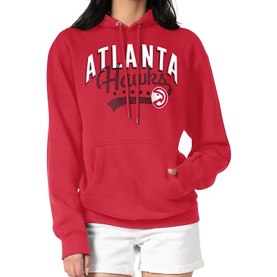 Women's G-III 4Her by Carl Banks  Red Atlanta Hawks Filigree Logo Pullover Hoodie