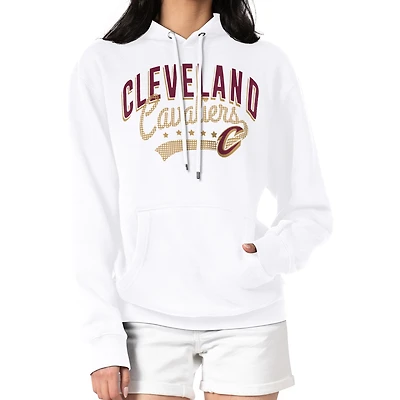 Women's G-III 4Her by Carl Banks  White Cleveland Cavaliers Filigree Logo Pullover Hoodie